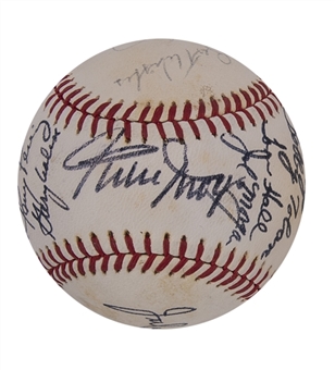 Baseball Hall of Famers & Stars Multi Signed OAL Cronin Baseball With 8 Signatures Including Willie Mays, Joe Morgan, Tony Perez & Johnny Bench (Beckett)